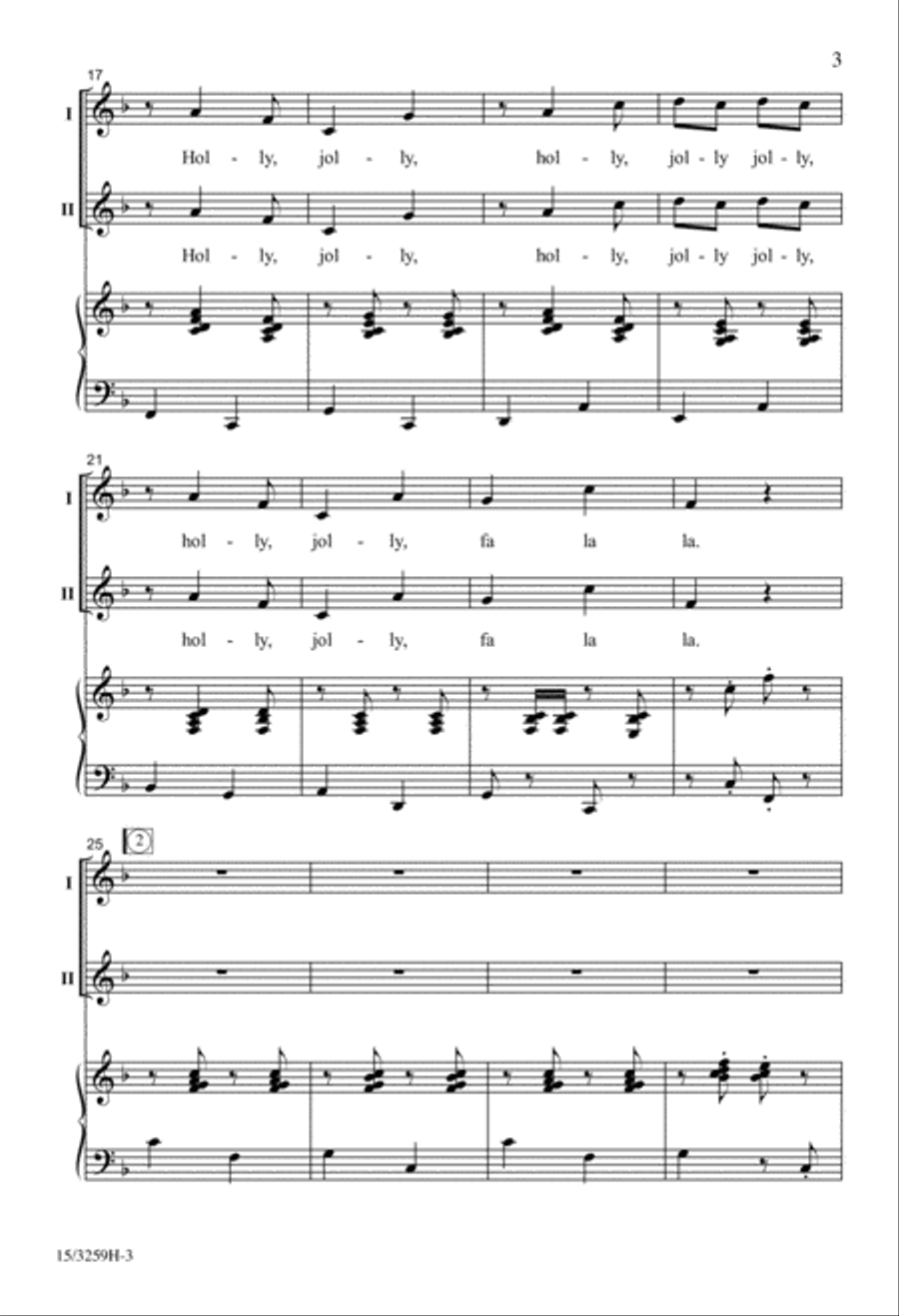 Holly, Jolly, Fa La La 2-Part scores gallery preview page 3