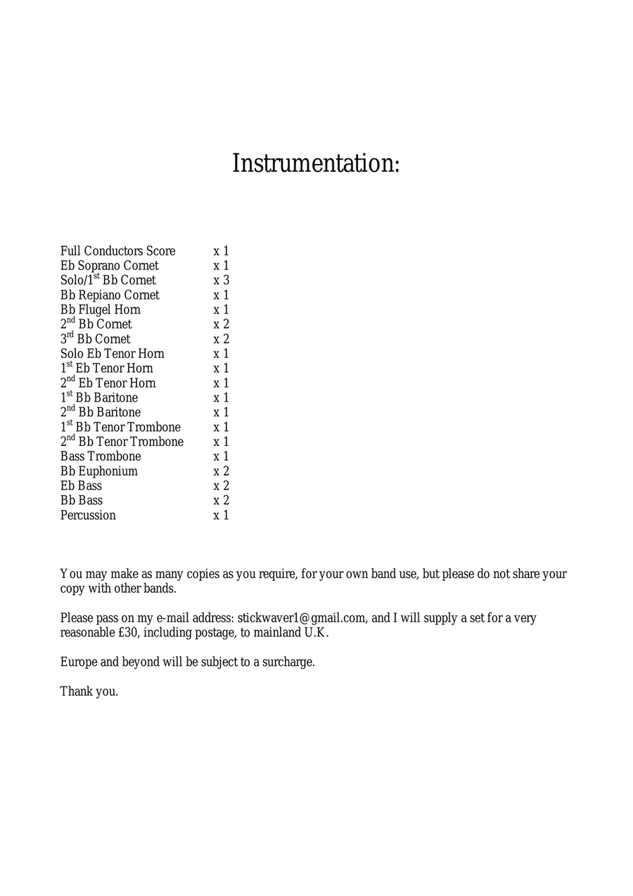 The Skye Boat Song (Brass Band Parts - Full Set) Brass Band scores gallery preview page 2