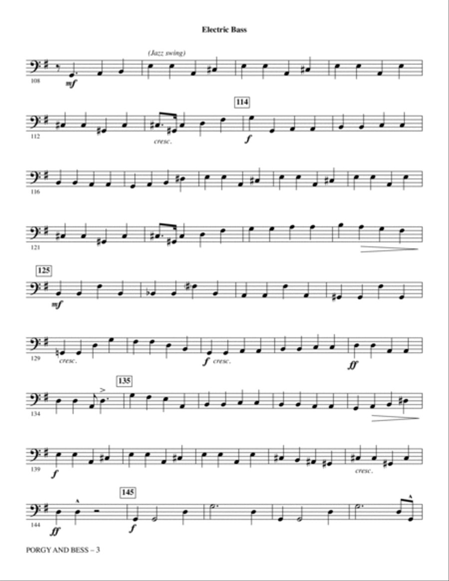 Porgy and Bess (Medley) - Electric Bass Choir scores gallery preview page 3