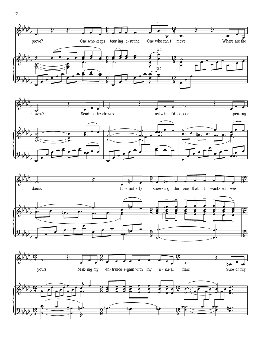 Send In The Clowns Piano, Vocal scores gallery preview page 2