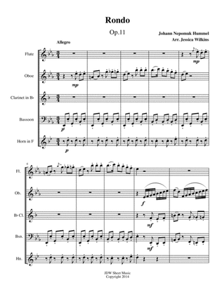 Rondo Op.11 for Woodwind Quintet