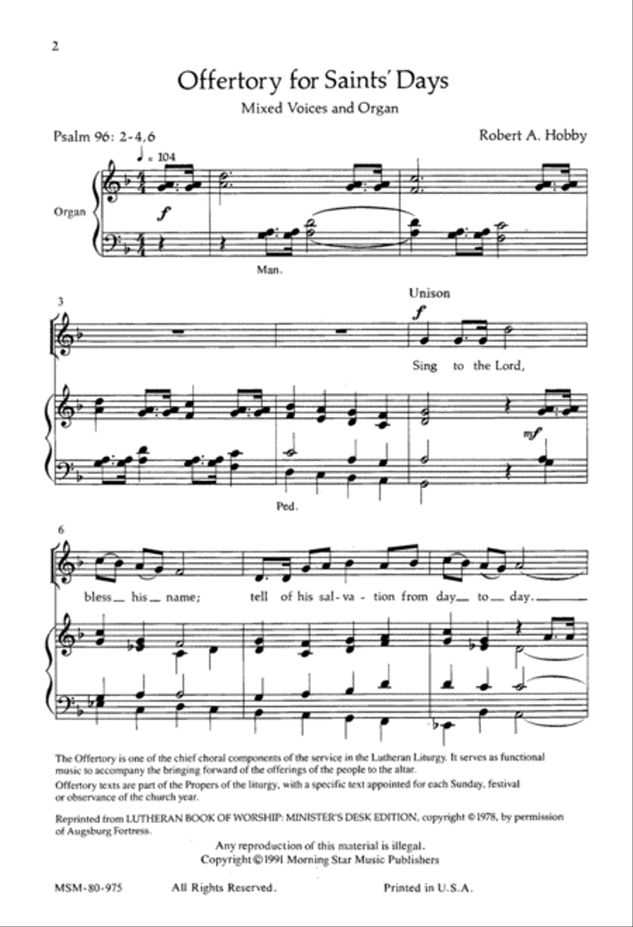 Offertory for Saints' Days 2-Part scores gallery preview page 2
