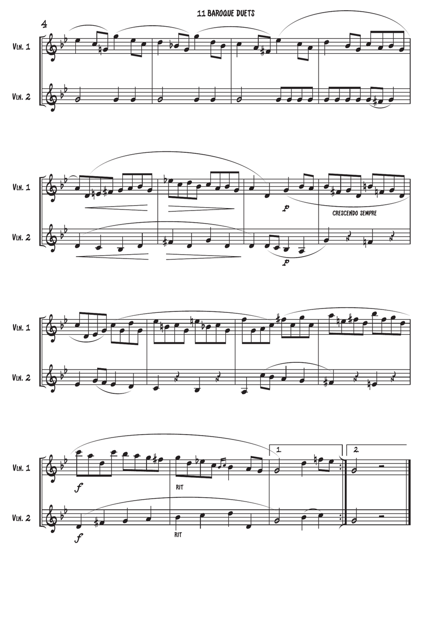 11 Baroque Violin duets String Duet scores gallery preview page 5
