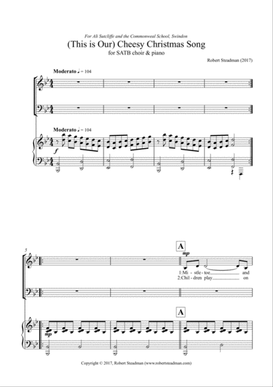 (This is our) Cheesy Christmas Song 4-Part scores gallery preview page 1