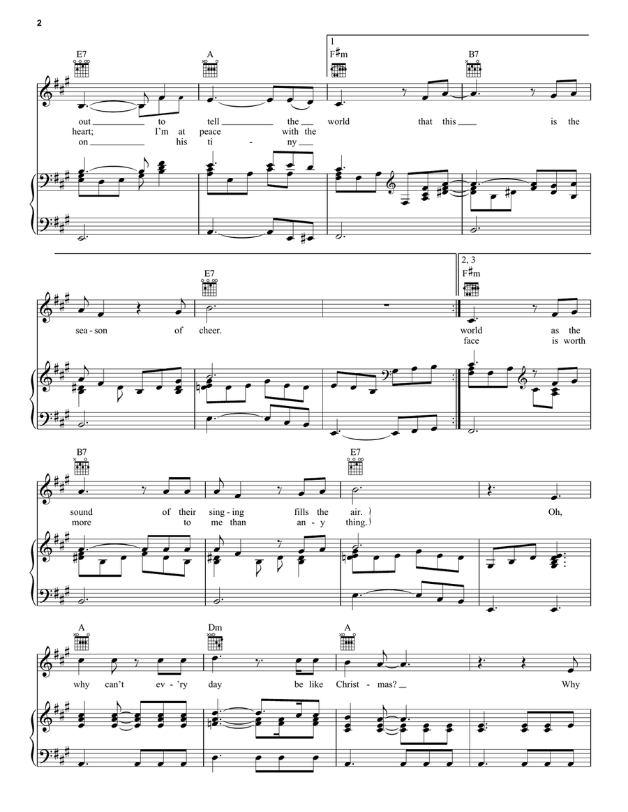 If Every Day Was Like Christmas Piano, Vocal, Guitar scores gallery preview page 2