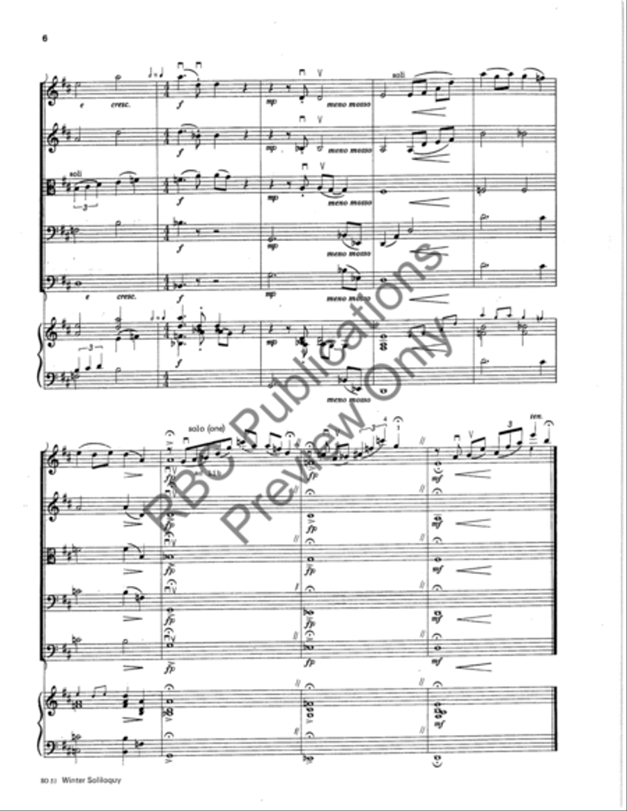 Winter Soliloquy (Score) String Orchestra scores gallery preview page 8