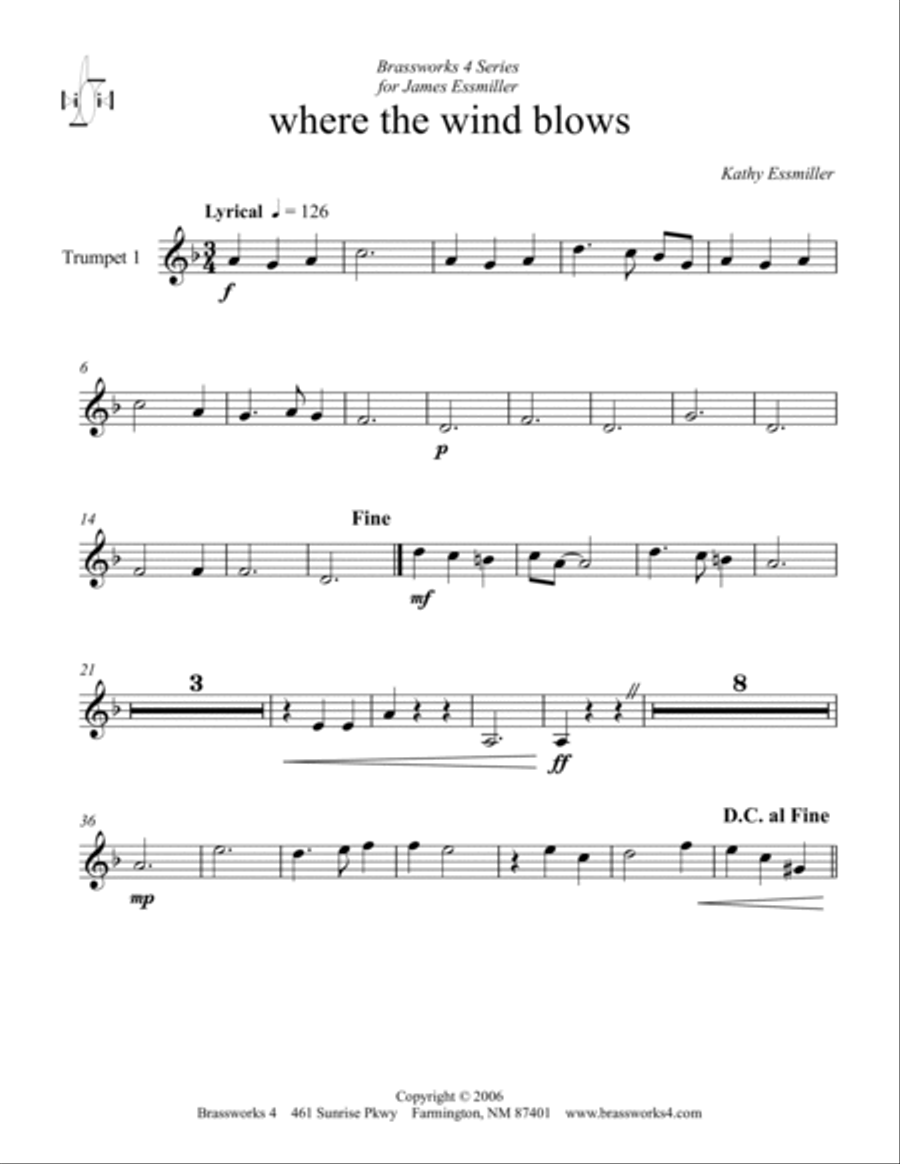 Where the Wind Blows Trumpet Trio scores gallery preview page 3