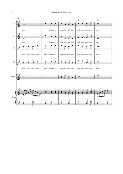 Think About That Day (Christmas) - SATB violin with parts and piano image number null