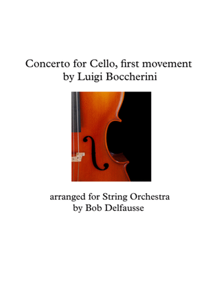 Book cover for Luigi Bocherini's Concerto for Cello (G. 482 in B-flat major, 1st mvt), for string orchestra