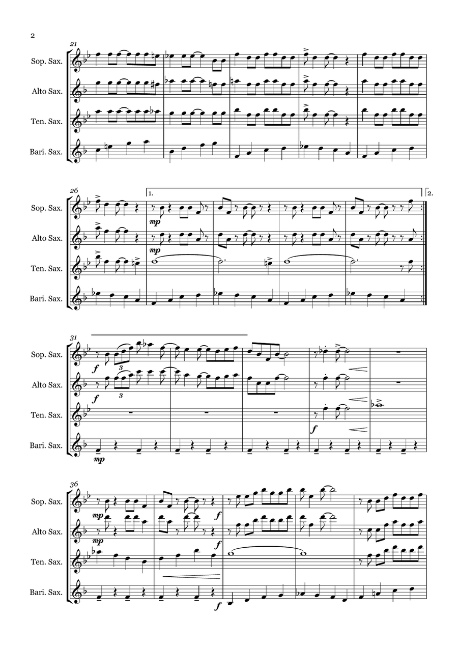 Candyman Saxophone Quartet scores gallery preview page 2