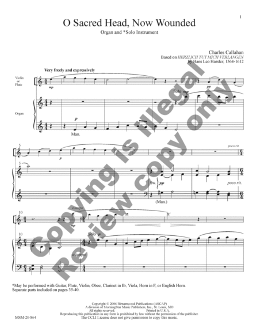 Four Chorale Meditations for Organ and Solo Instrument Four Chorale Meditations for Organ and Solo Instrument Organ scores gallery preview page 12