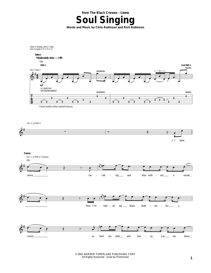 Soul Singing Soul Singing Acoustic Guitar scores gallery preview page 1