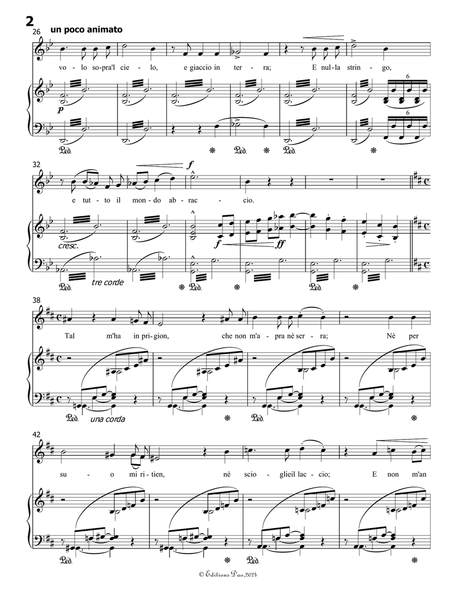 Pace non trovo, by Liszt, S.270 No.2, in e flat minor Voice scores gallery preview page 4