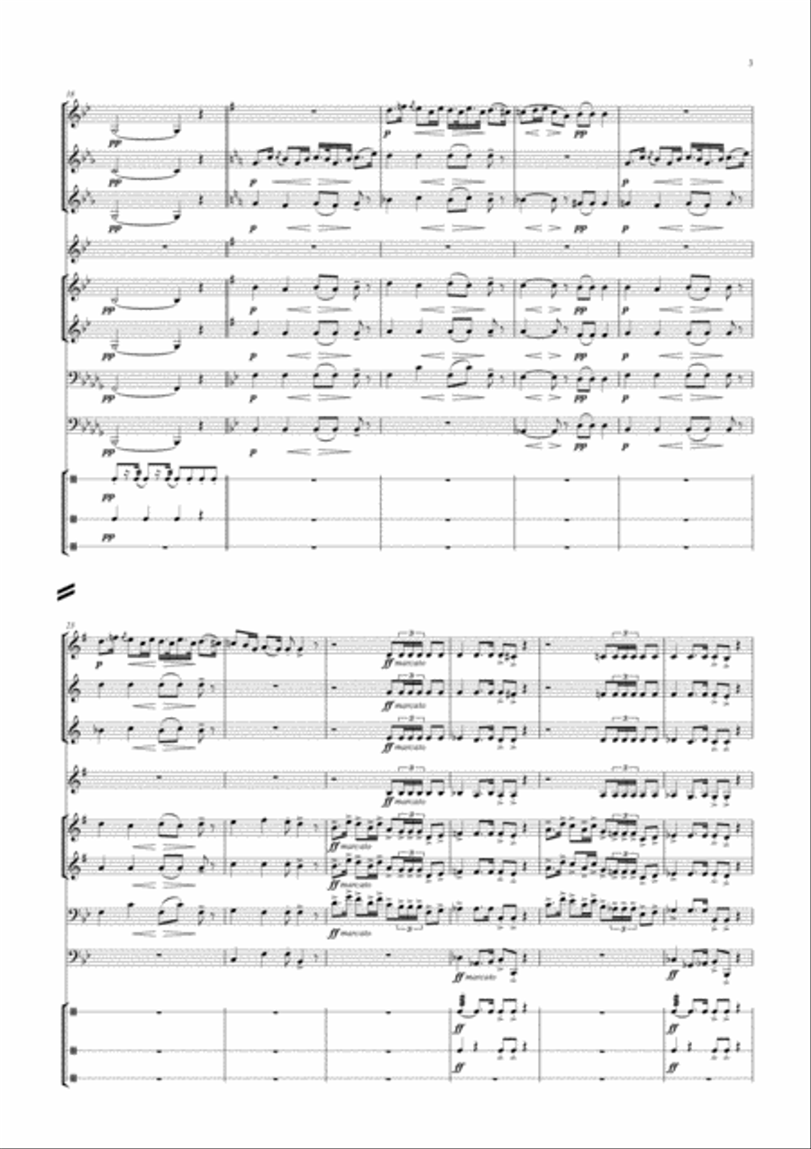 Grieg: Sørgemarj for Rikard Nordraak | Funeral March for Rikard Nordraak (Griegs own transcription Small Ensemble scores gallery preview page 3