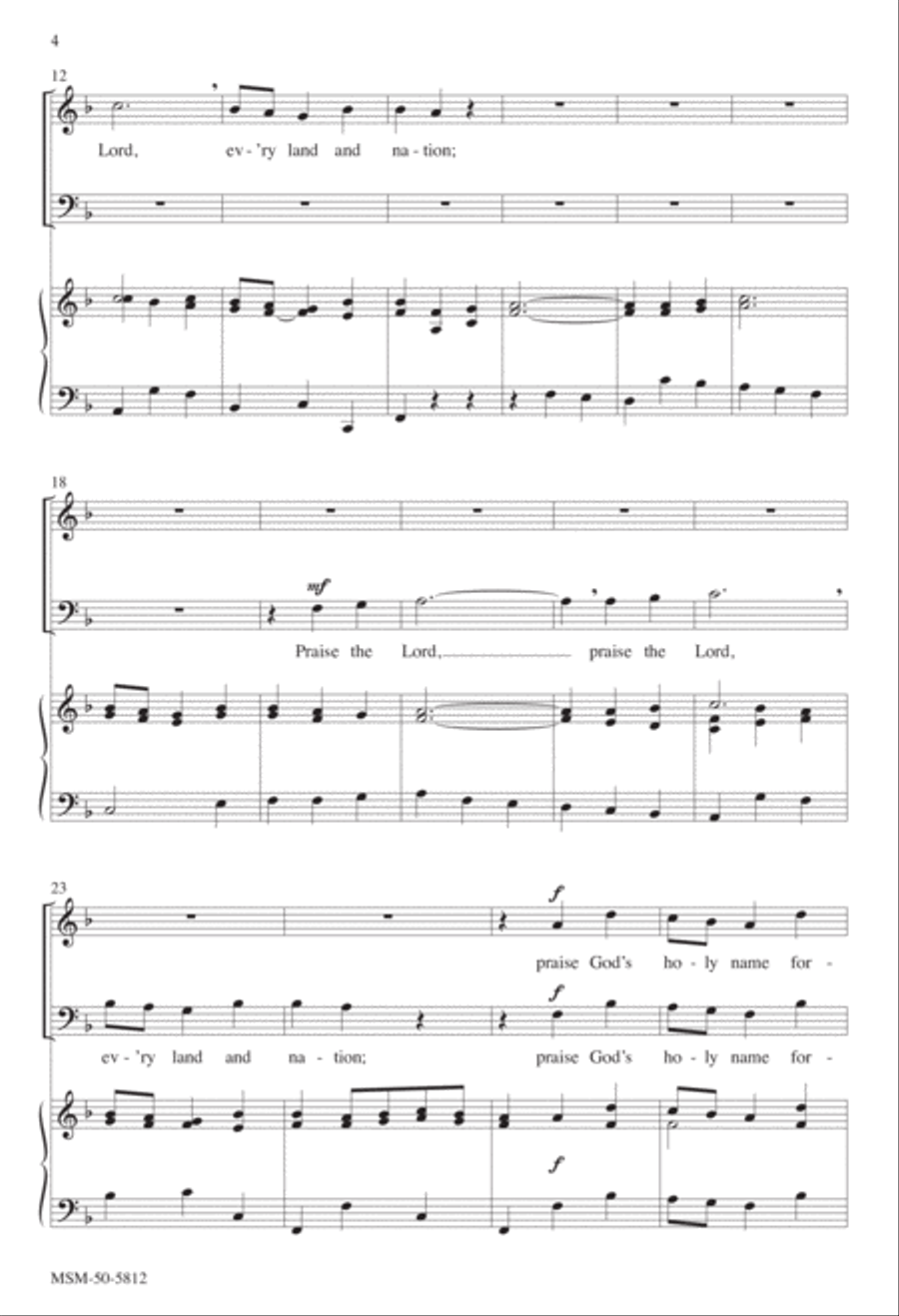 Praise the Lord, Every Land and Nation 2-Part scores gallery preview page 2