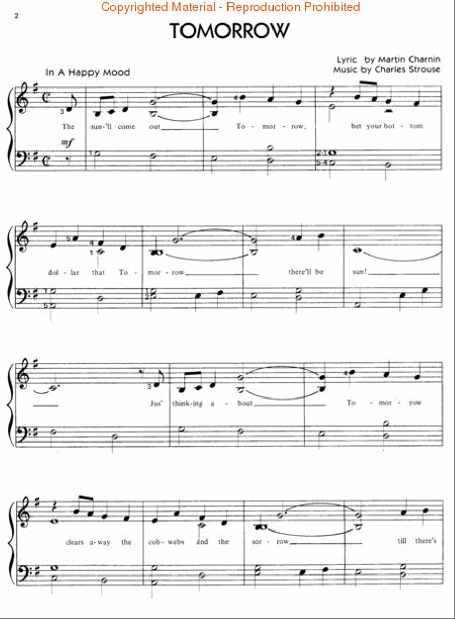 Annie Easy Piano scores gallery preview page 2