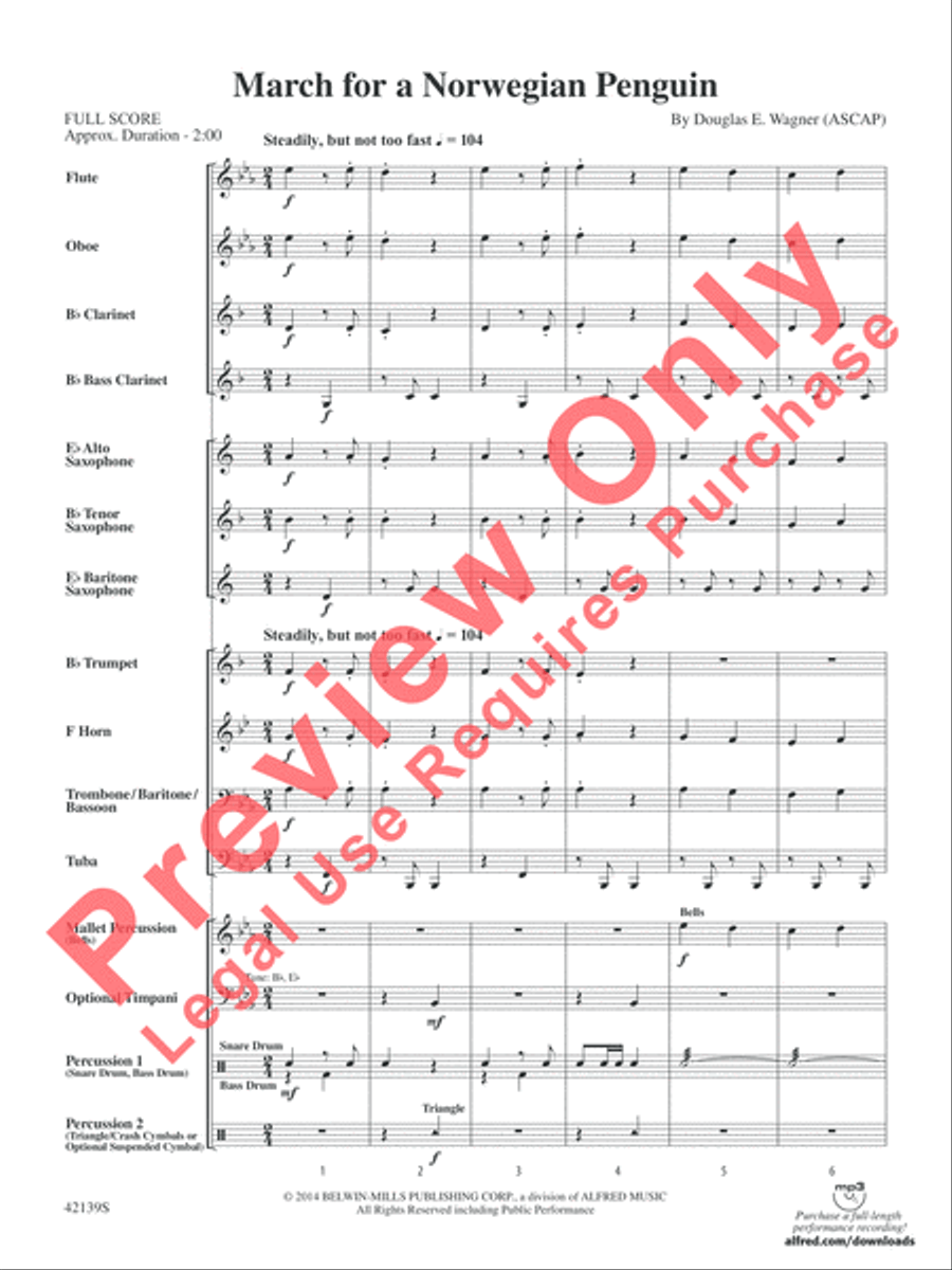 March for a Norwegian Penguin Concert Band scores gallery preview page 3