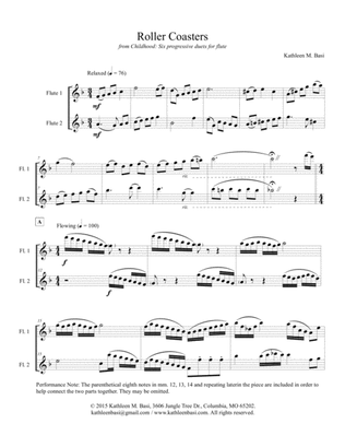 Roller Coasters (from Childhood: Six progressive duets for flute)
