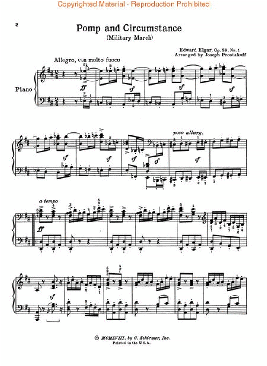 Pomp and Circumstance Piano Solo scores gallery preview page 2
