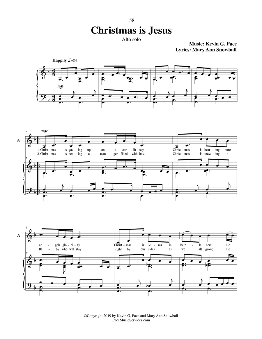 Christmas is Jesus - alto solo with piano accompaniment Alto Voice scores gallery preview page 2