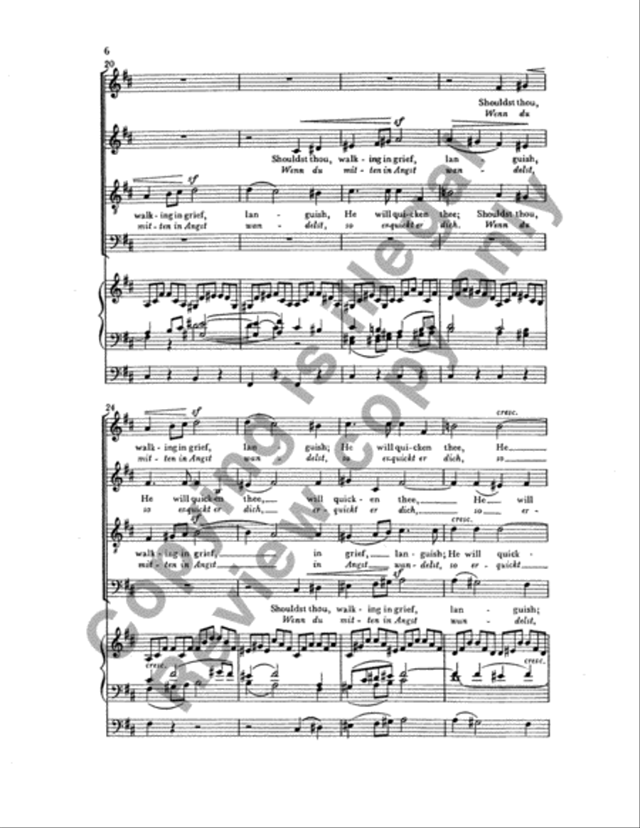 Elijah: He Watching over Israel (Siehe der Hueter Israels) 4-Part scores gallery preview page 15