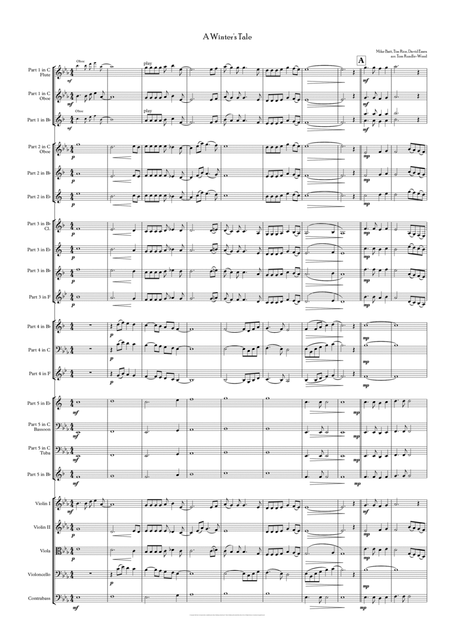 A Winter's Tale Concert Band scores gallery preview page 1