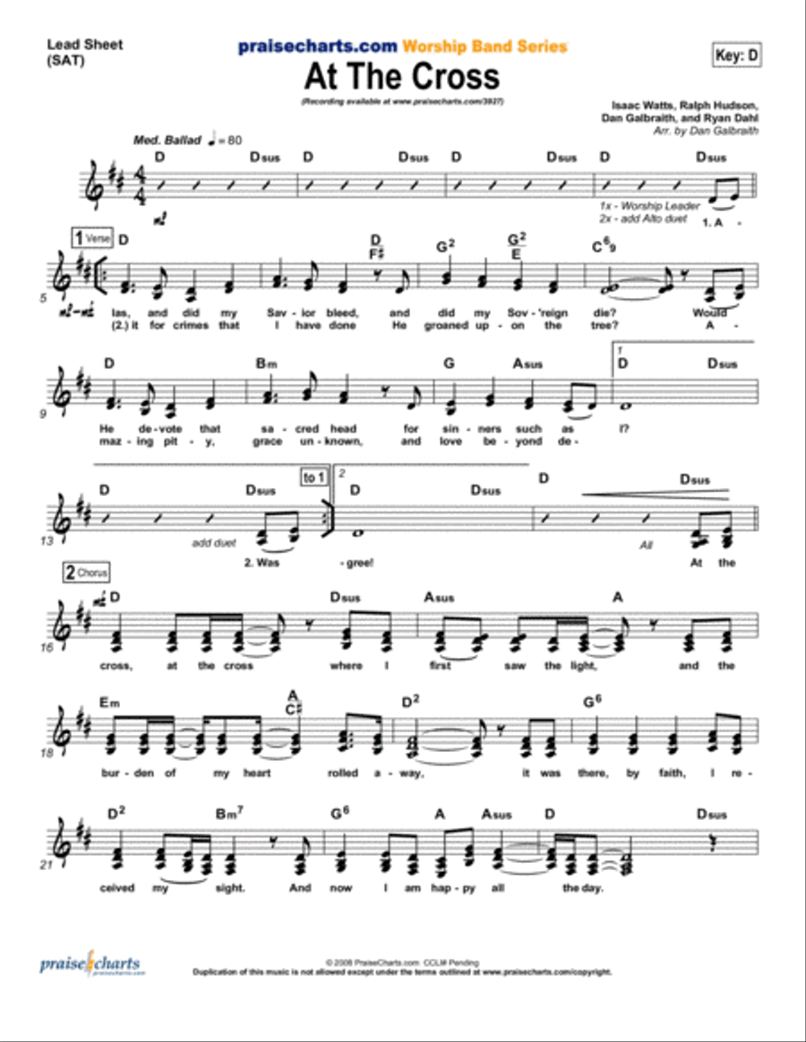 At the Cross At the Cross Piano scores gallery preview page 1