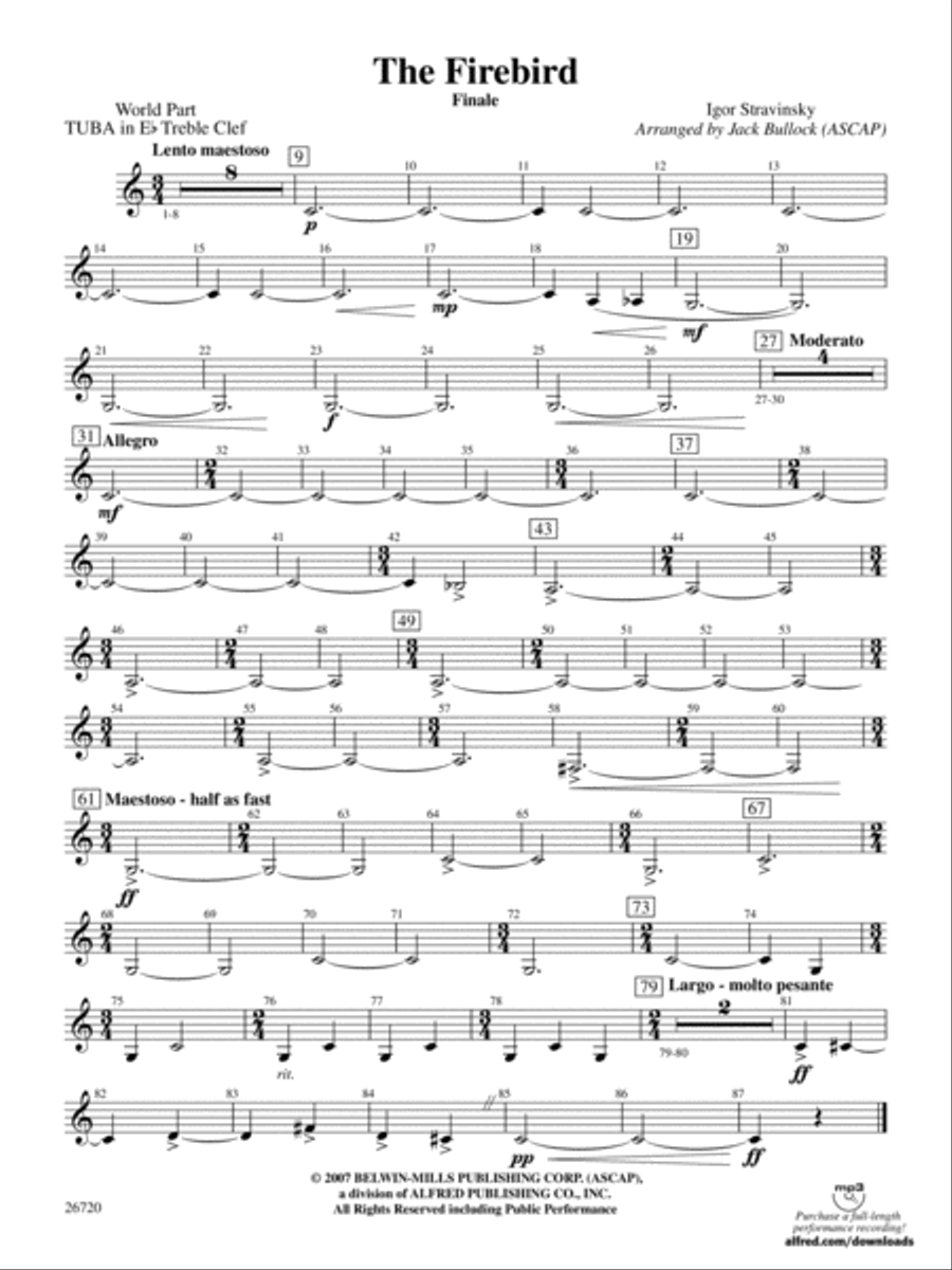 The Firebird: (World Part) E-flat Tuba T.C. Concert Band scores gallery preview page 1