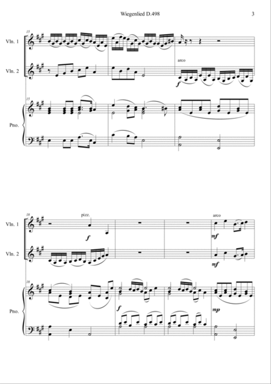 Wiegenlied D.498 Wiegenlied D.498 Piano Trio scores gallery preview page 3