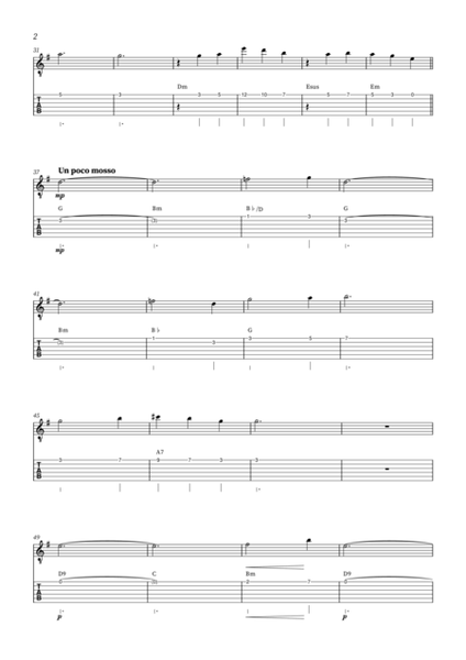 Clair de Lune - Acoustic Guitar with tablature + CHORDS image number null