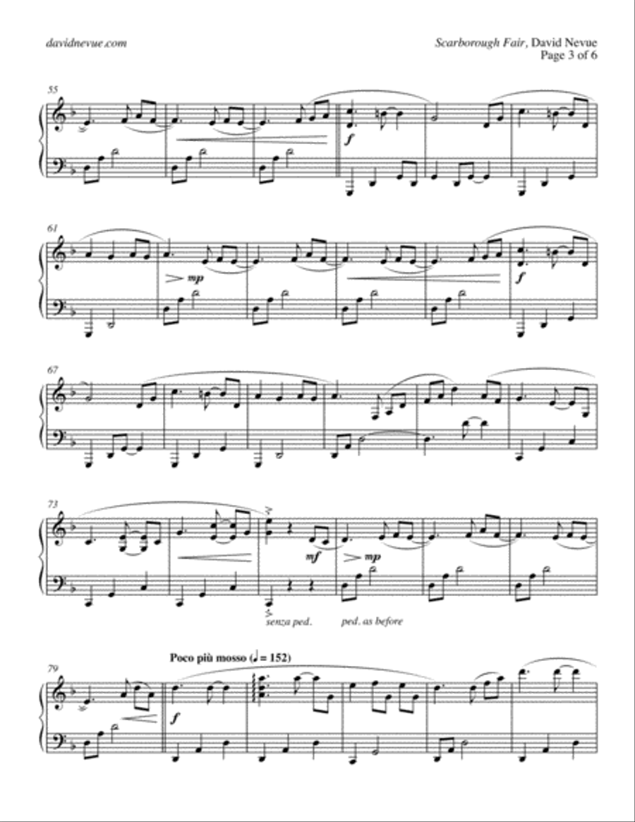 Scarborough Fair Piano Solo scores gallery preview page 3