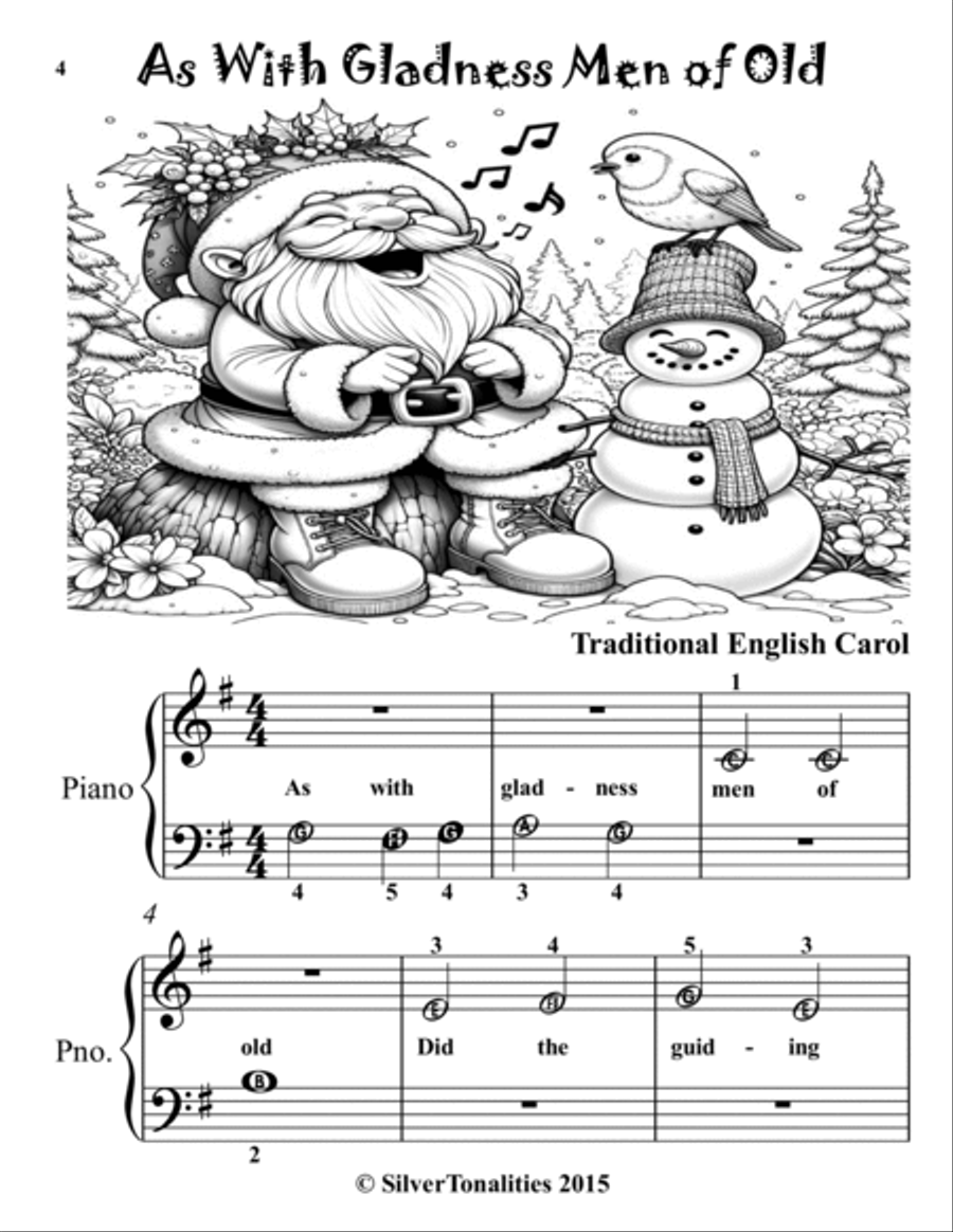 Carol of the Bells and the Carols of Christmas for Beginner Piano Easy Piano scores gallery preview page 6