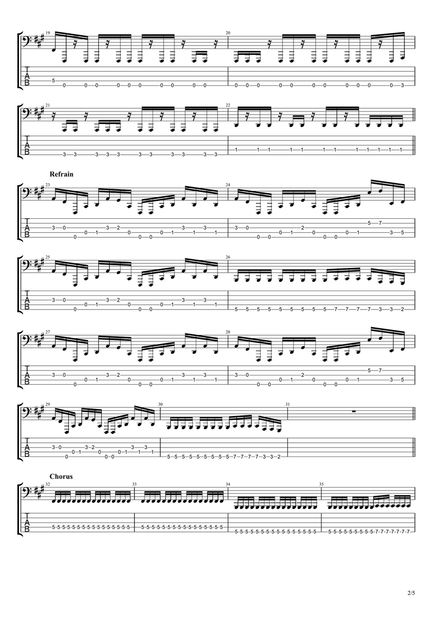 Jaded Jaded Guitar Tablature scores gallery preview page 2