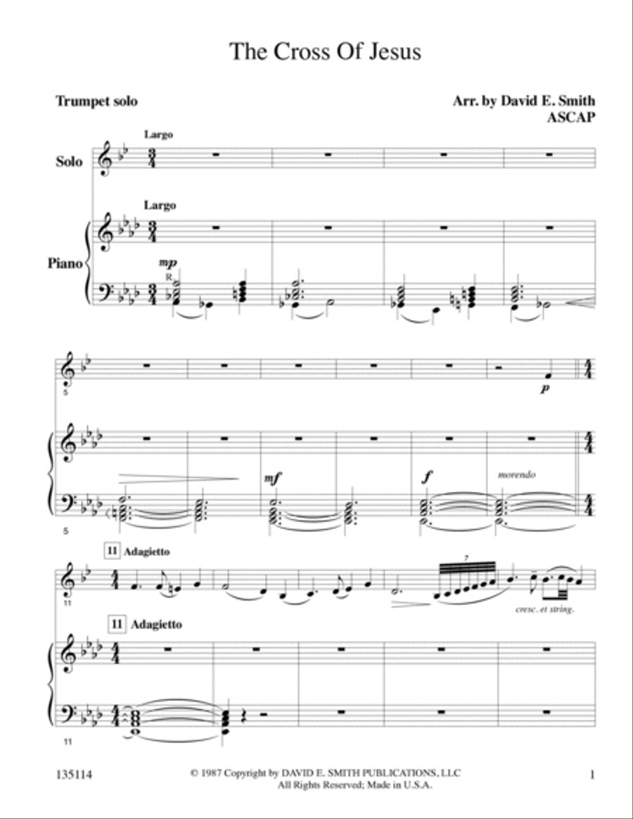 The Cross Of Jesus Trumpet Solo scores gallery preview page 2