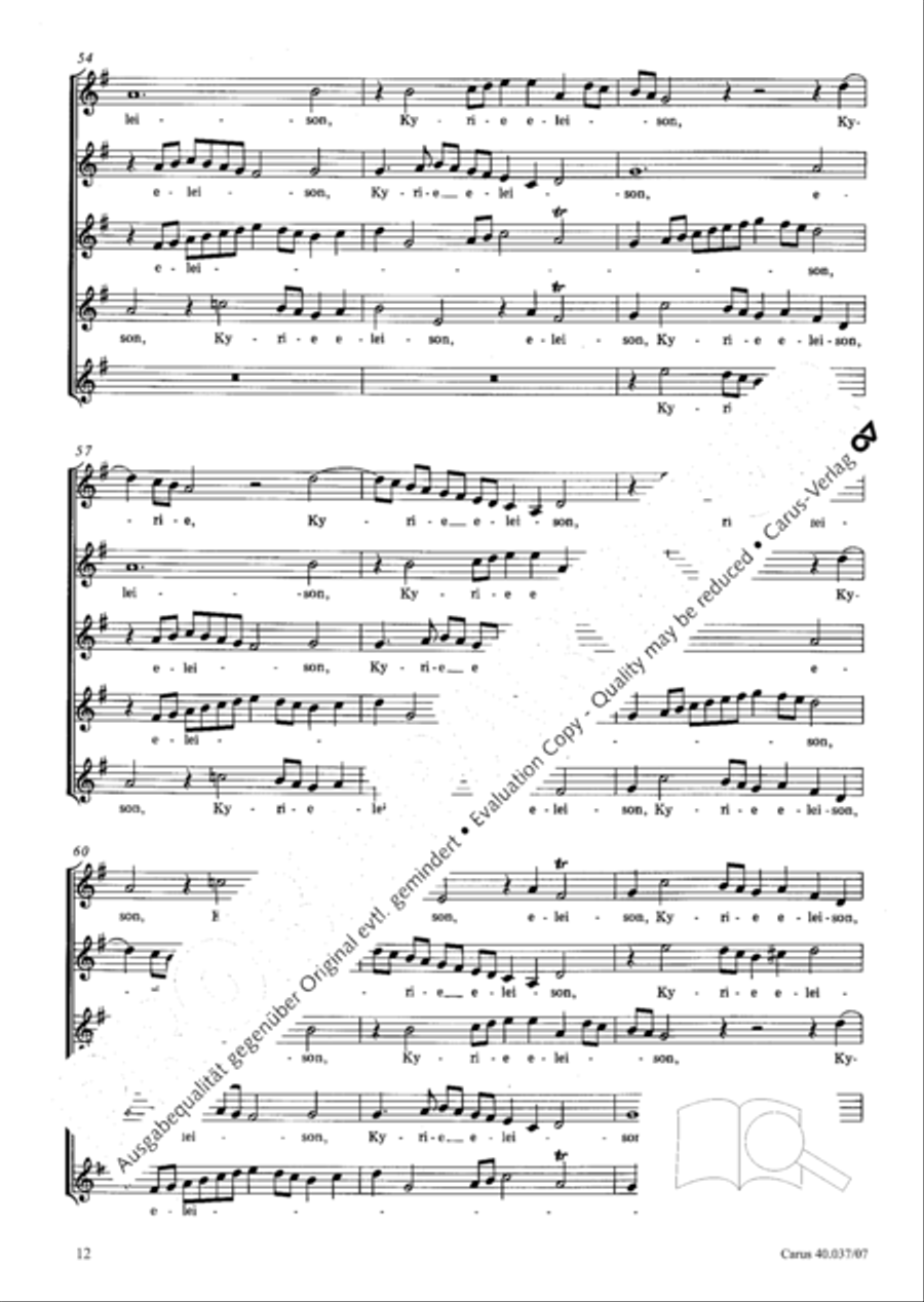 Kyrie in D minor 4-Part scores gallery preview page 13