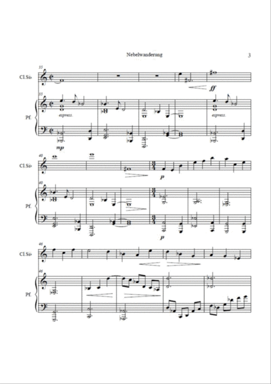 Fog Walk - Nebelwanderung Clarinet Solo scores gallery preview page 4