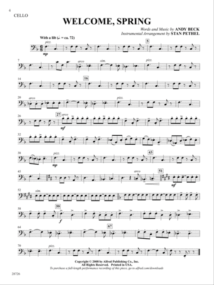 Seasons (A Choral Song Cycle): Cello Part scores gallery preview page 4