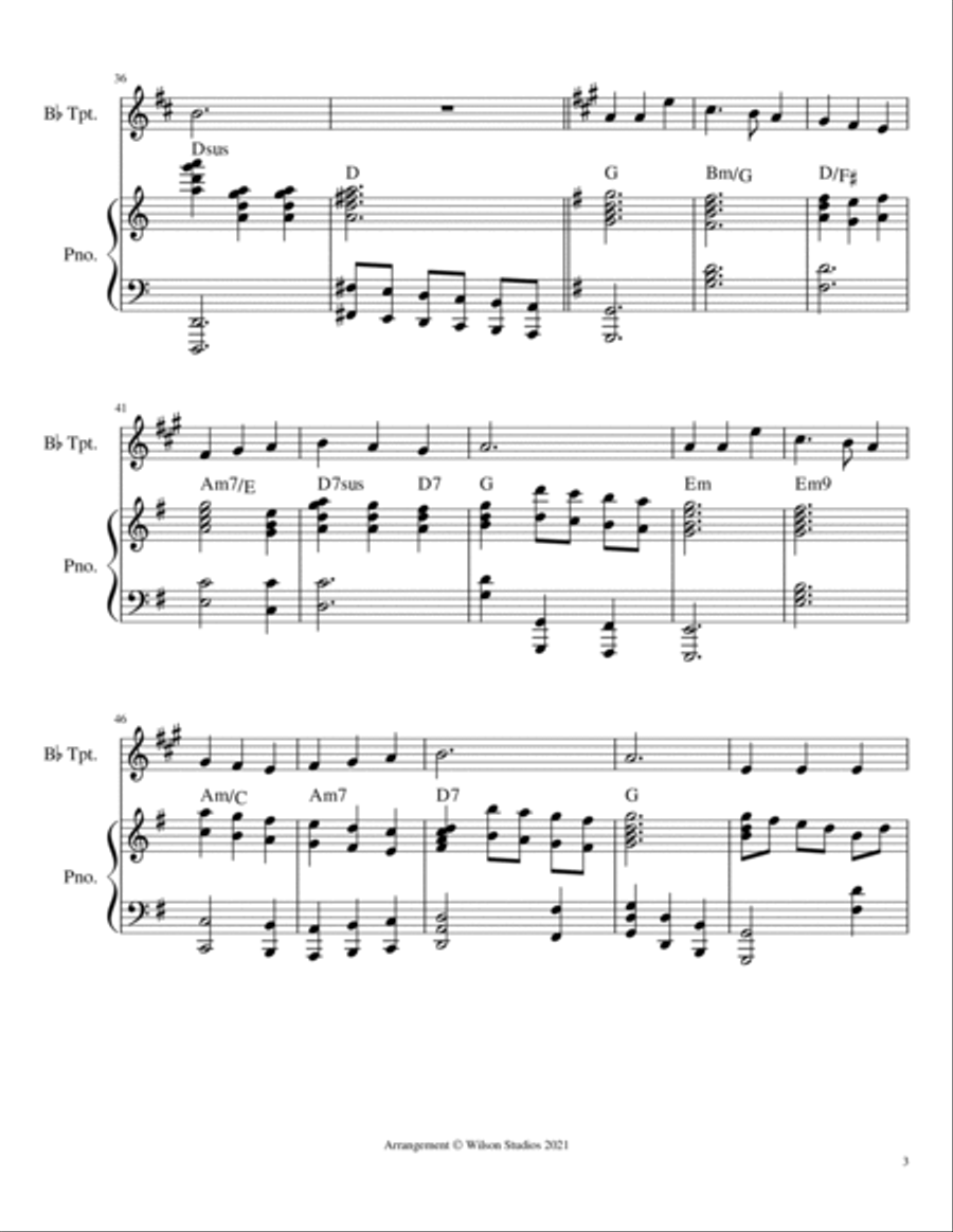 Praise to the Lord, the Almighty--trumpet solo Trumpet Solo scores gallery preview page 3