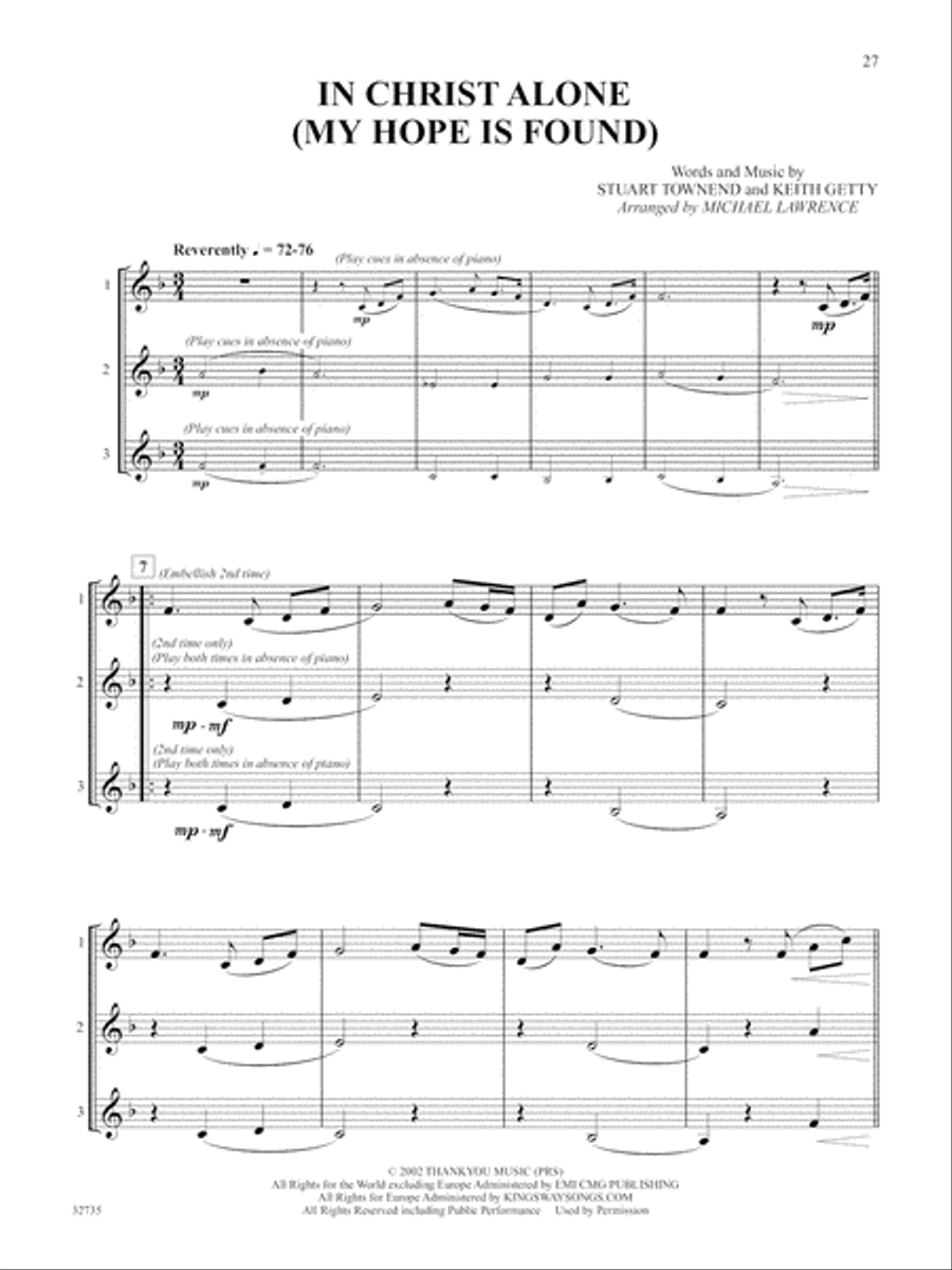 Favorite Songs of Praise (Solo-Duet-Trio with Optional Piano) Trumpet scores gallery preview page 3