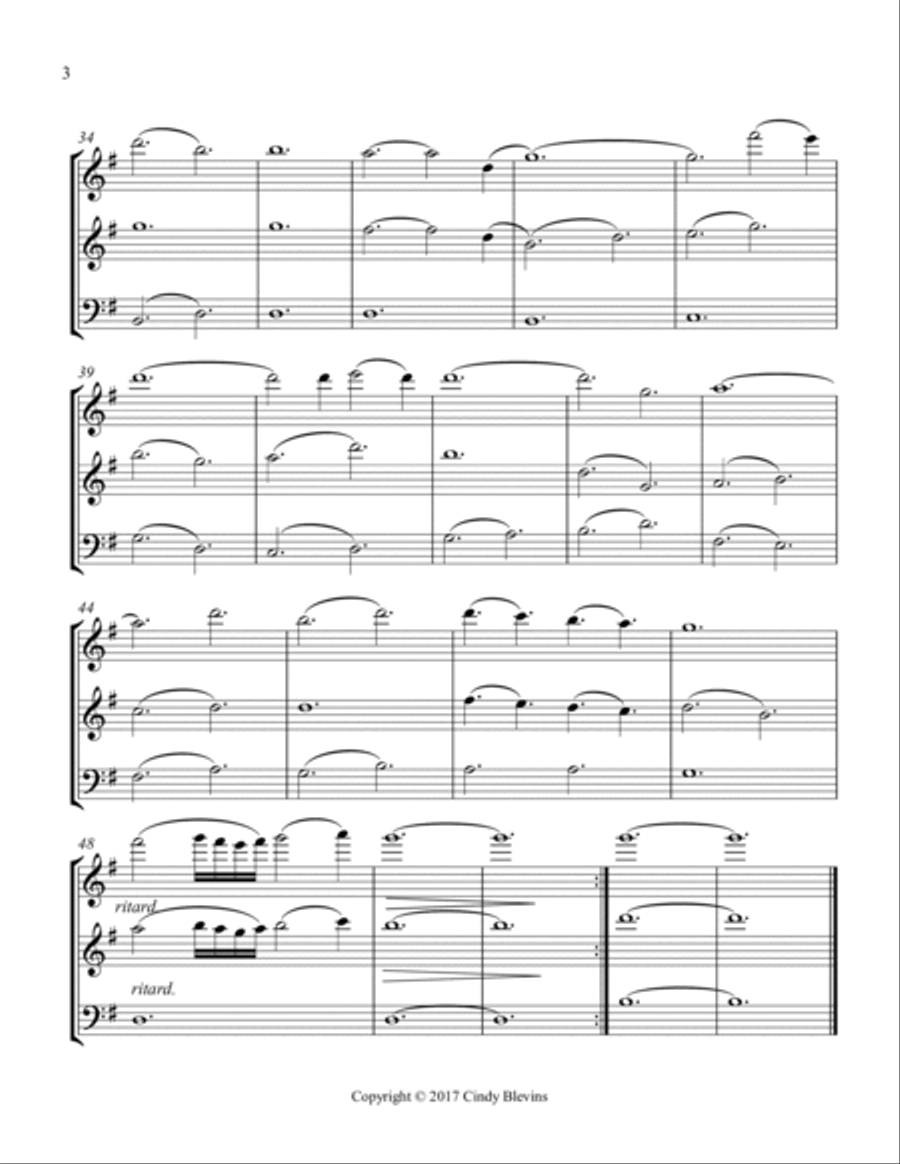 O Holy Night, for Two Flutes and Bassoon Bassoon scores gallery preview page 4
