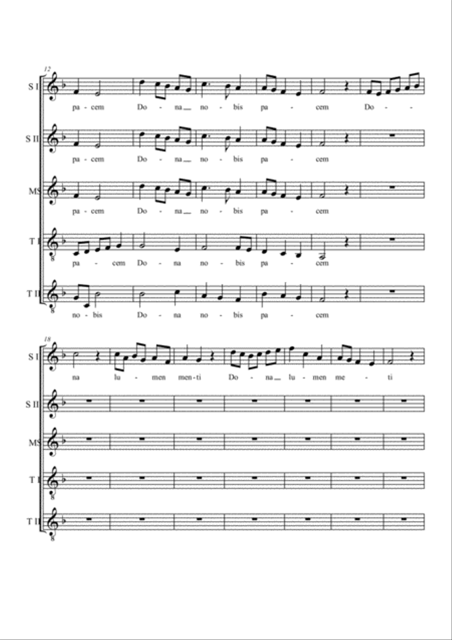 Dona nobis pacem. Choir Dona nobis pacem. Choir Choir scores gallery preview page 2
