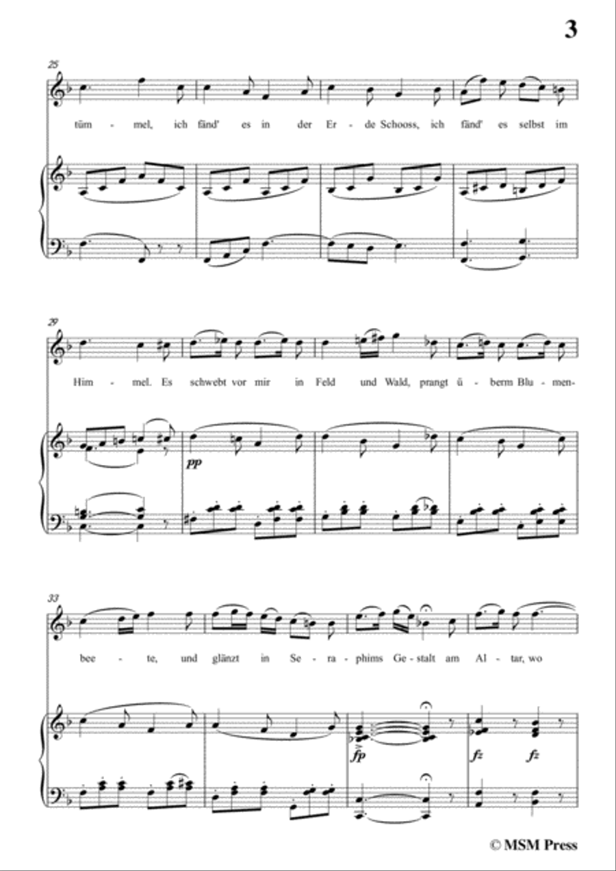 Schubert-Das Bild,in F Major,Op.165 No.3,for Voice and Piano Voice Solo scores gallery preview page 5