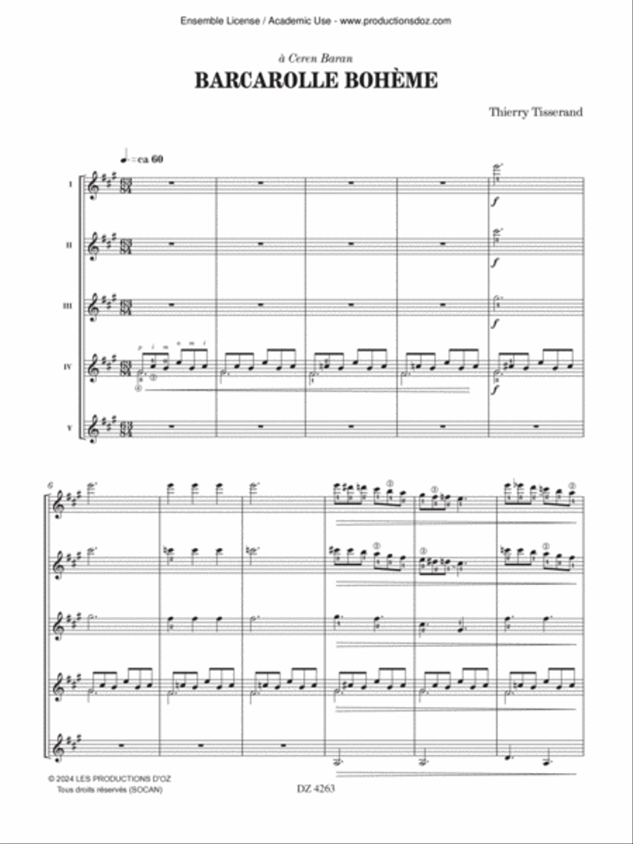 Barcarolle bohème Guitar Ensemble scores gallery preview page 3