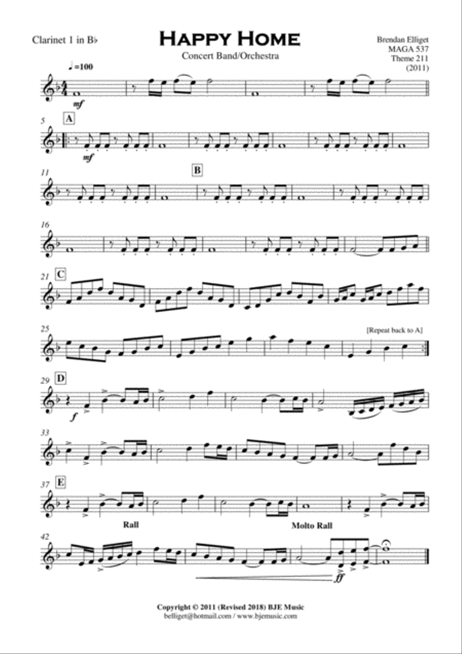 Happy Home - Concert Band/Orchestra Score and Parts PDF Concert Band scores gallery preview page 5