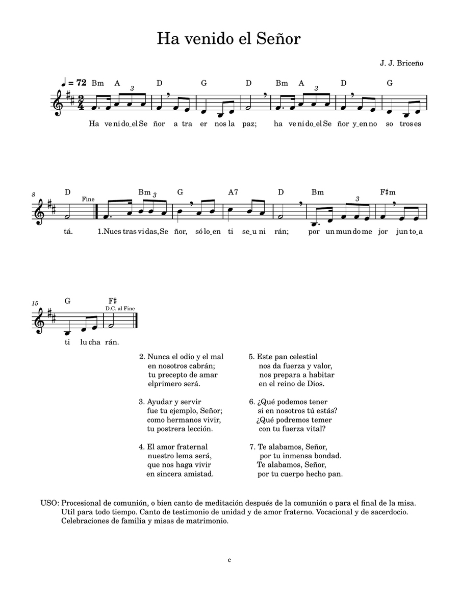 Ha venido el Señor Piano Solo scores gallery preview page 1