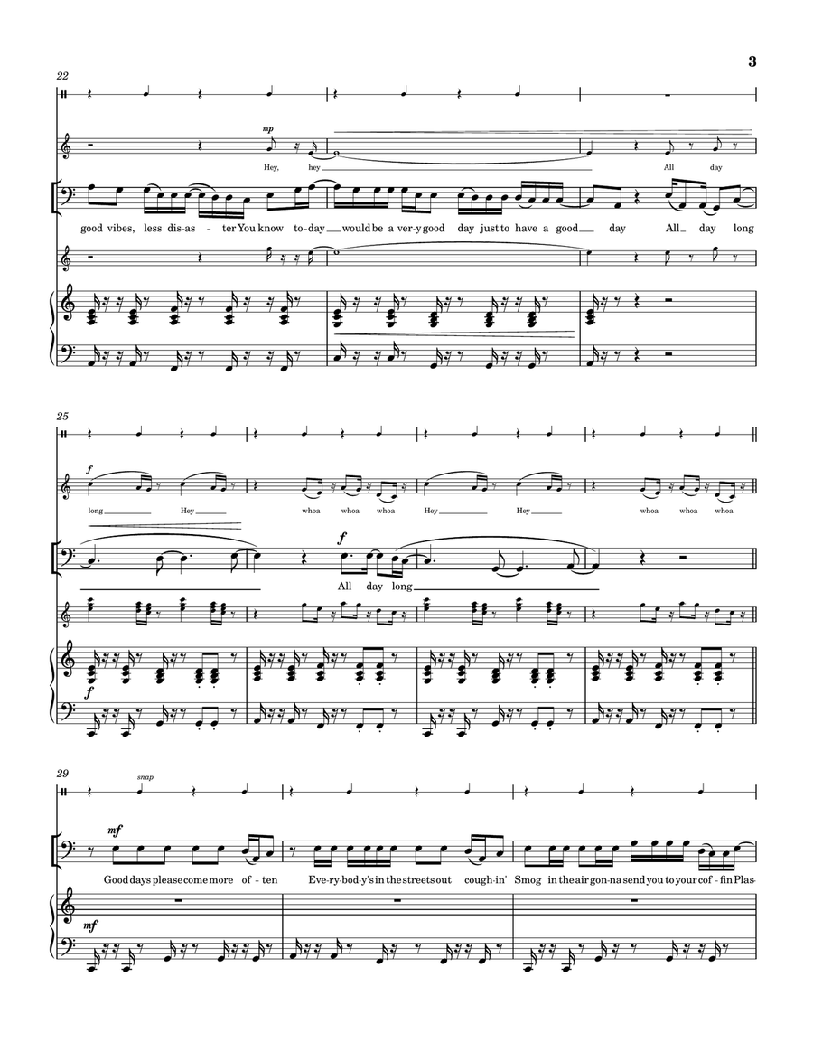 Good Day For A Good Day Piano, Vocal scores gallery preview page 3
