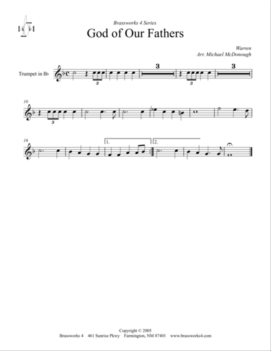 God of Our Fathers God of Our Fathers Brass Trio scores gallery preview page 3