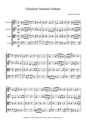 Book cover for Ukrainian National Anthem - Mykhailo Verbytsky (String Quartet + parts)