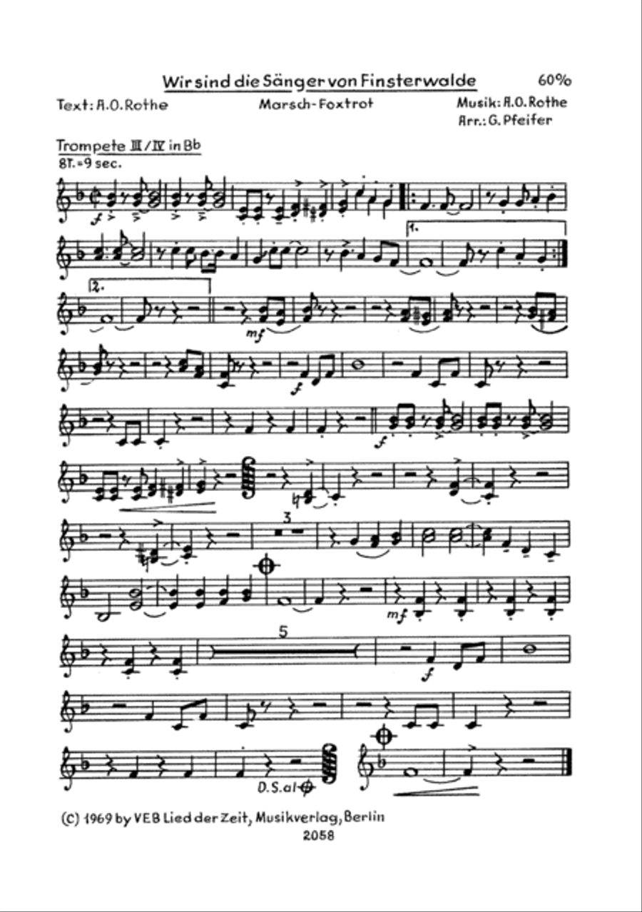 Wir sind die Sanger von Finsterwalde Clarinet scores gallery preview page 5