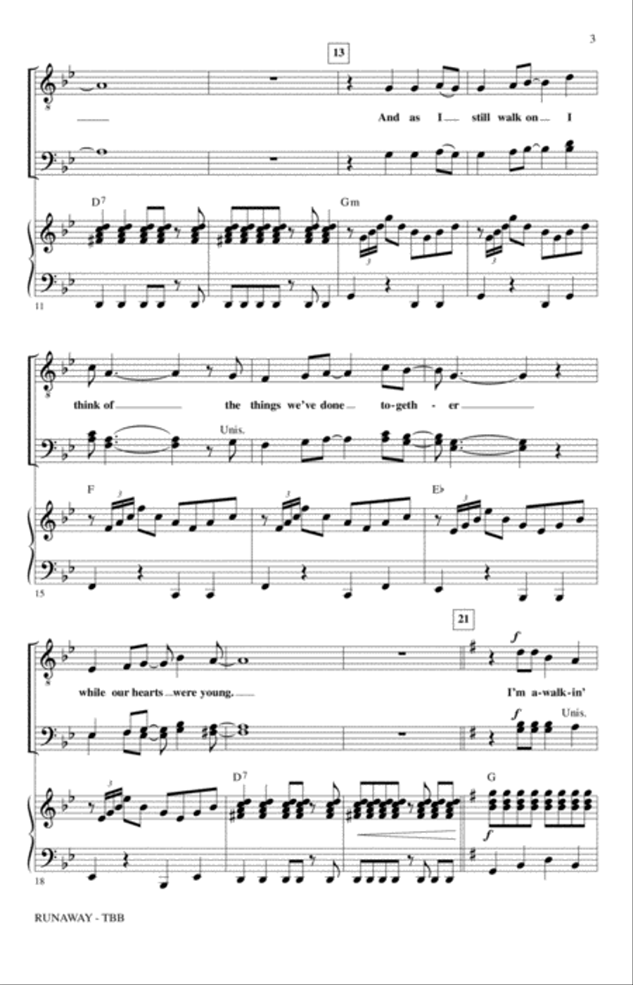 Runaway (arr. Alan Billingsley) 3-Part scores gallery preview page 2